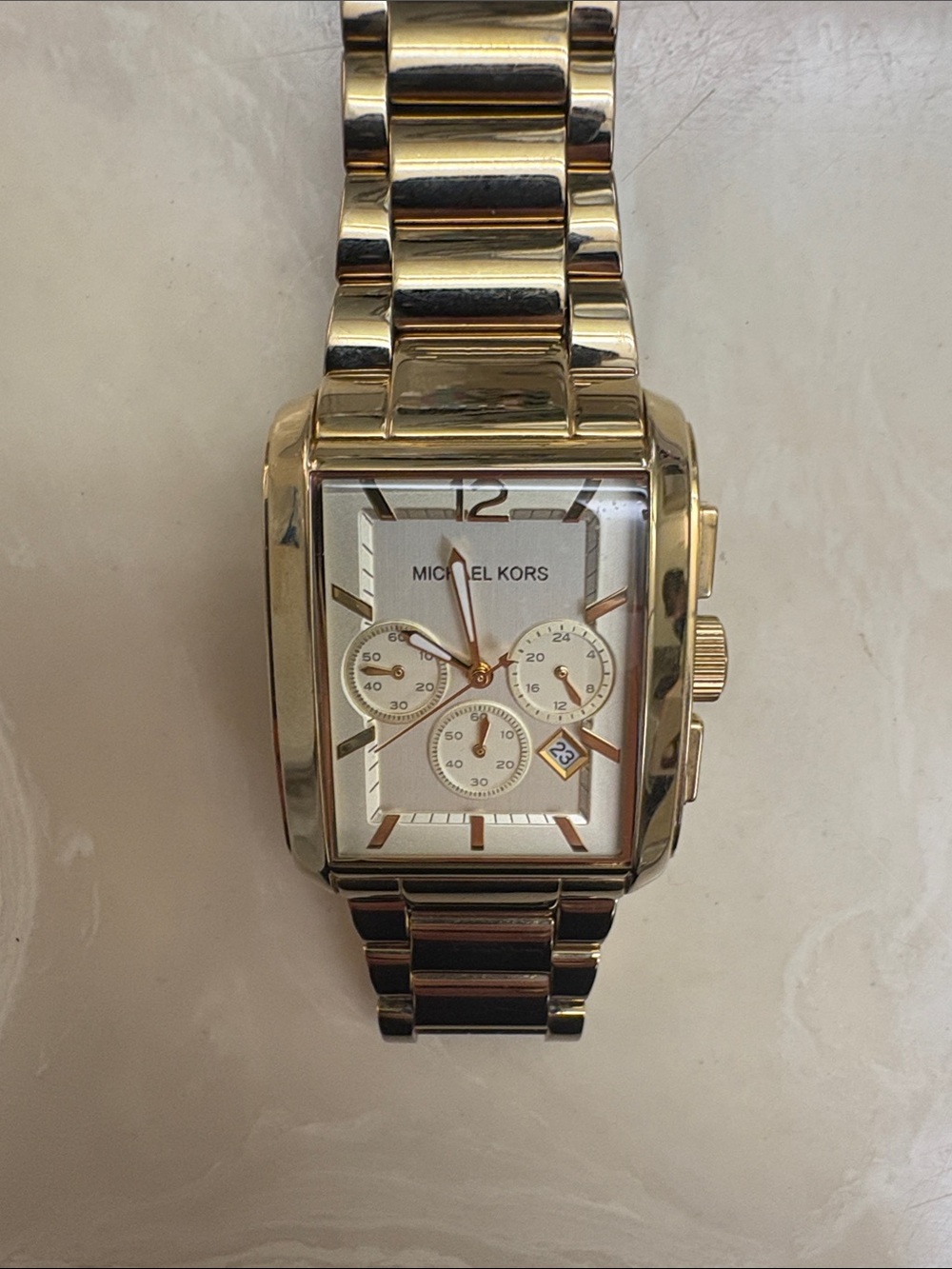 Michael Kors Gold Women’s Rectangular Chronograph Watch - Picture 3 of 3